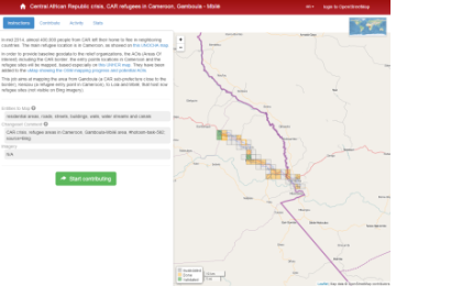 A map of Cameroon with the new version of Tasking Manager 