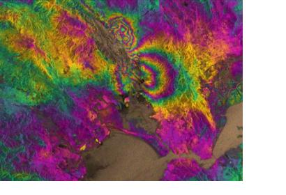 Napa Valley earthquake captured in an interferogram.