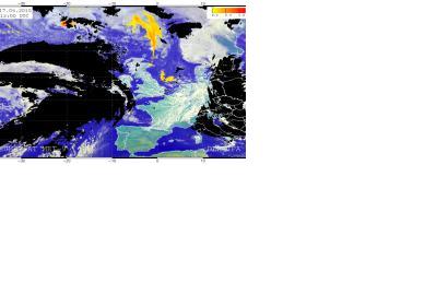 VADUGS-derived column concentration of volcanic ash in grams per square metre for the Eyjafjallajökull volcano in 2010