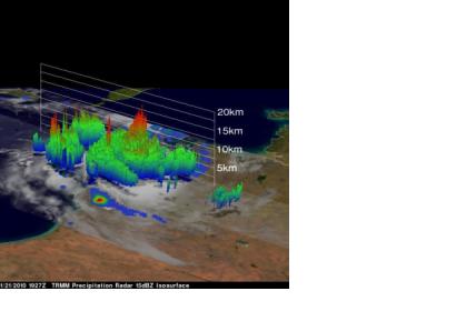 TRMM Precipitation Radar image of tropical cyclone