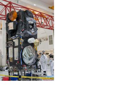 Sentinel-3A in the cleanroom at Thales Alenia Space in Cannes, France.