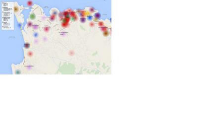 Map showing Ebola outbreak in Freetown, Sierra Leone