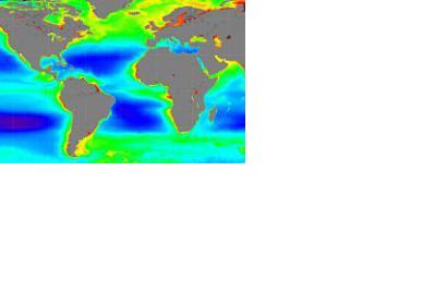 Global ocean color observations with satellite (Image: NASA)