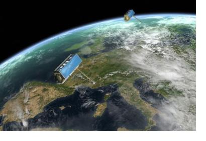 WorldDEM is based on data acquired by the high-resolution radar satellites TerraSAR-X and TanDEM-X (Image: DLR)