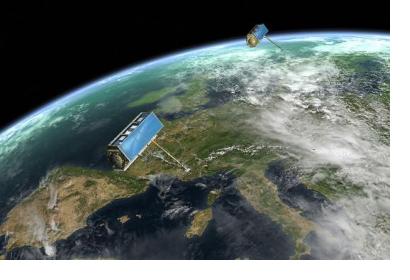 SAR satellites observing the Earth (Image: DLR)