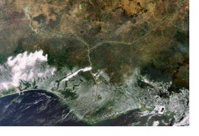 The Niger delta (Image:ESA)