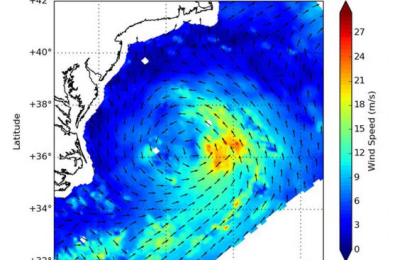 Tropical Storm Claudette measured by RapidScat (Image: NASA)