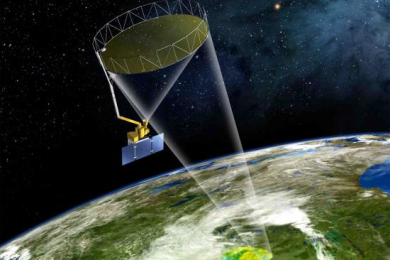 Artist’s conception of SMAP taking data from orbit (Image: NASA)