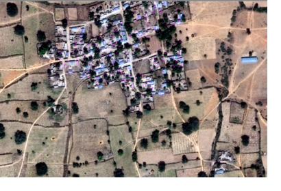 Satellite image of an isolated settlement in Kano, Nigeria (Image: DigitalGlobe)