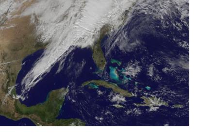 Weather satellite image of a tornado, captured by NASA (Tornadic Weather System)