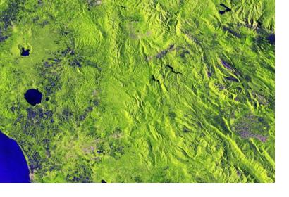 The false-colour image of the Italian landscape is captured with Copernicus Sentinel-1B satellite. This region is prone to earthquakes. Sentinel-1’s radar technology can provide images with a resolution of 10 m and within hours of acquisition to aid emergency response. Image: ESA.