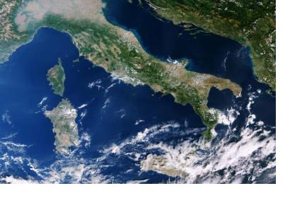 This cropped image of Italy was captured by Sentinel-3A on 28 September 2016. As the colours in this image suggest, the camera can be used to monitor ocean ecosystems and vegetation on land which brings significant benefits to society through more informed decision-making. Image: ESA.