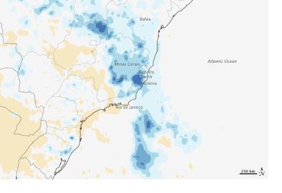 Satellite imagery shows extreme rainfall in Brazil