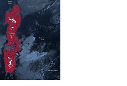 NASA's satellite Terra ASTER radiometer captured an image of internal waves