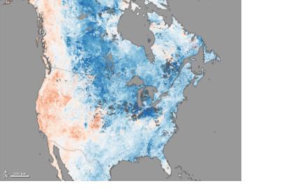 MODIS image caught by NASA's Terra satellite shows the polar vortex over America