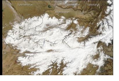 Satellite Image of Snow Cover in Afghanistan