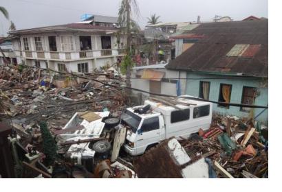 Basey, Samar province in the Philippines after Typhoon Yolanda on November 8, 2013.