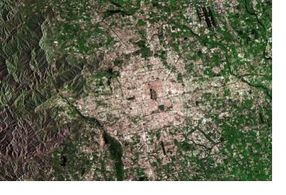 Beijing from the Sentinel-1A satellite. Image: Copernicus Data/ESA (2014).    