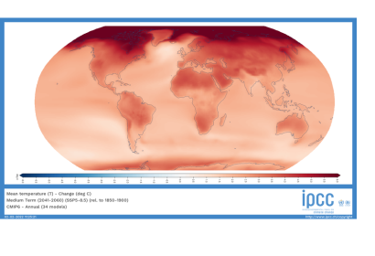 CMIP6 - Mean temperature (T) Change (IPCC)