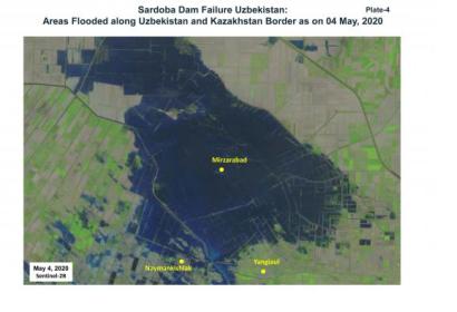 Sentinel-2 imagery of the area on 4 May. Image: CSSTEAP.