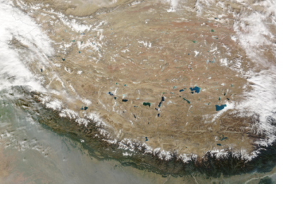 Satellite image of the Tibetan Plateau. Image: Jeff Schmaltz, MODIS Rapid Response Team, NASA/GSFC