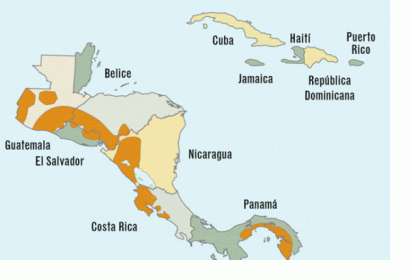 Dry Corridor of Central America (orange polygons). Courtesy of CAC