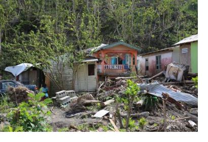 Damage from Hurricane Maria, which struck the island country of Dominica in 2017. Image: Tanya Holden/UK Department for International Development (DFID).