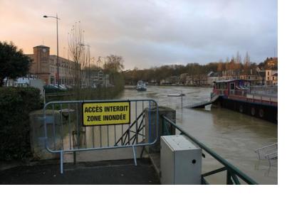 Rise of the Seine river, 26 January 2018