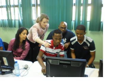 UN-SPIDER's Remote Sensing expert Antje Hecheltjen during a training session.