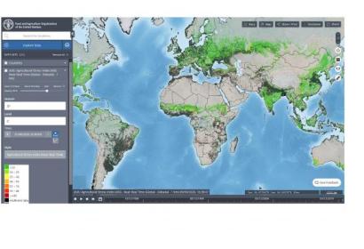 Screenshot of the FAO Hand-in-Hand geospatial platform.