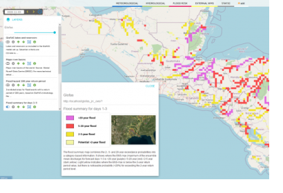 GloFAS forecast for parts of Central America on 3 November.