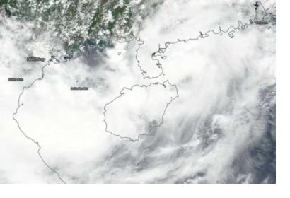 Typhoon Bebinca captured by NASA-NOAA’s Suomi NPP satellite as it approaches Viet Nam on 14 Aug. Image:NASA/NOAA Worldview