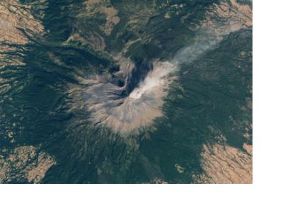 Volcanic eruption. Image: NASA Earth Observatory.