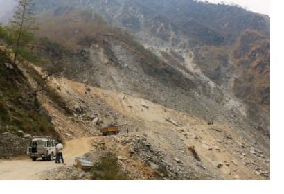 Landslide bhote koshi river