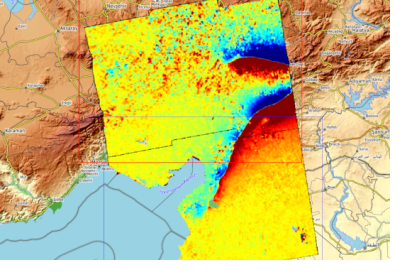 Deformation map over Türkiye and Syria