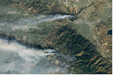 Fires in Southern California. Image: Nasa Earth Observatory.