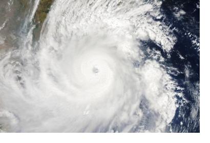Tropical Cyclone Fani reaches the eastern coast of India on 2 May 2019.