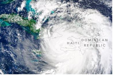 Hurricane Matthew 2016, Haiti. Courtesy of NASA Earth Observatory