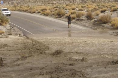 Highway 78 in San Diego State flooded by monsoon rains in 2013. Image: NASA