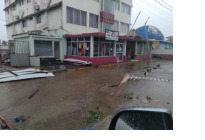 Damage from Cyclone Gombe in Mozambique