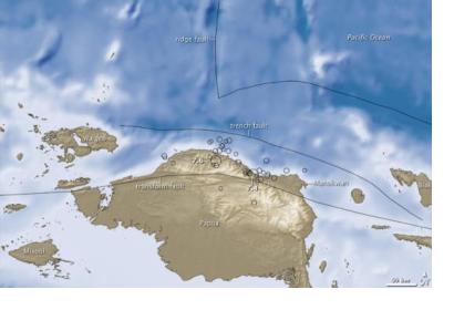 2009 earthquake in Papua, Indonesia. Image: courtesy of NASA