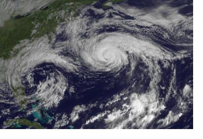 Image of Hurricane Joaquin over the Atlantic Ocean north of Bermuda taken by GOES East on October 5, 2015.