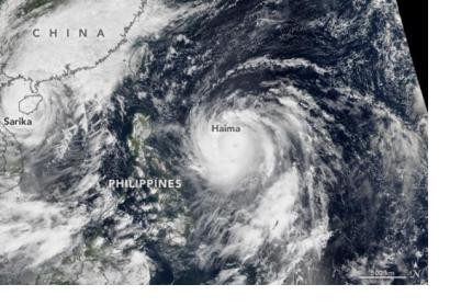 Typhoons Sarika and Haima. Image: NASA